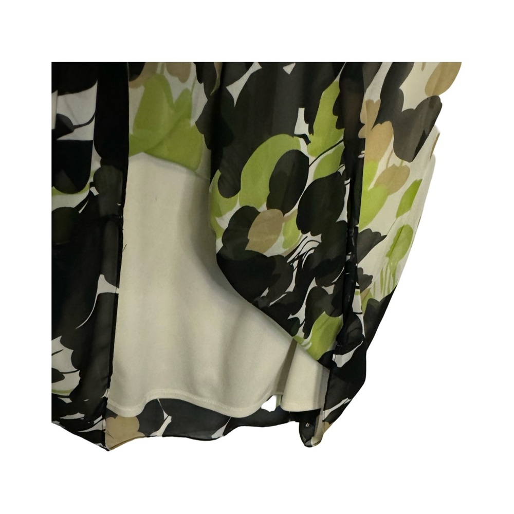 Cato Cream Green And Black Fair Skirt Size 8 Side Zipper - Picture 4 of 10